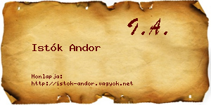 Istók Andor névjegykártya